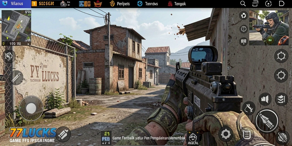 Tangkapan layar dari gameplay intens di 77LUCKS.