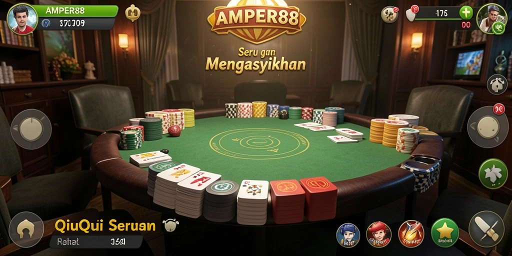 Tampilan menarik gameplay QiuQiu di AMPER88.