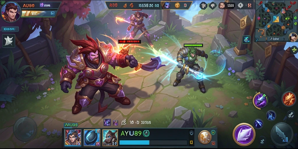 Tangkapan layar AYU89 menampilkan aksi seru dalam game MOBA.