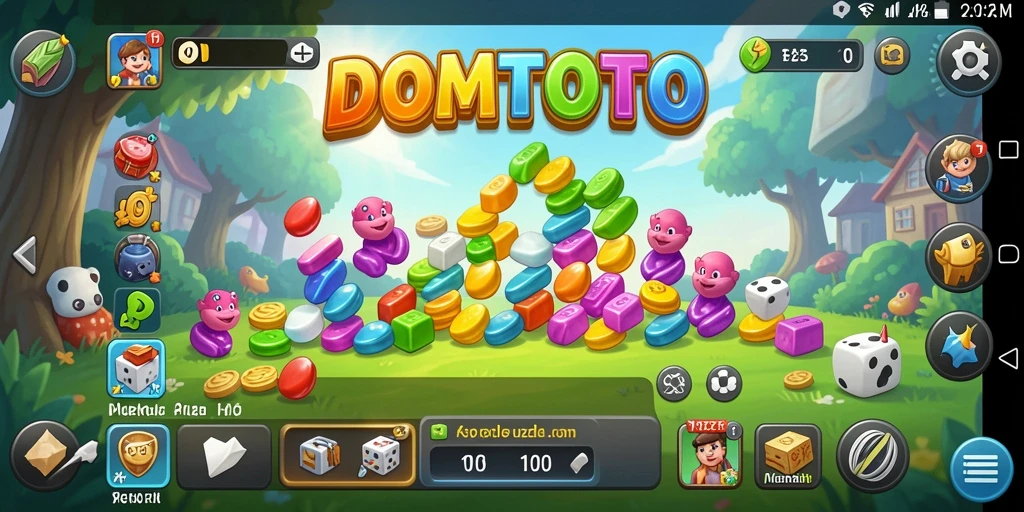 Screenshot DOMTOTO menampilkan gameplay puzzle yang menarik dan menantang.