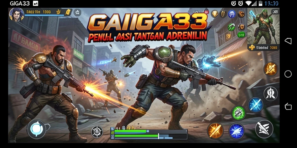 Tangkapan layar GIGA33 menunjukkan action yang mendebarkan dan grafis menawan.