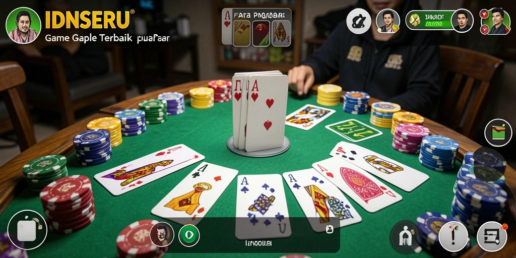 Screenshot gameplay Gaple IDNSERU yang seru dan kompetitif.