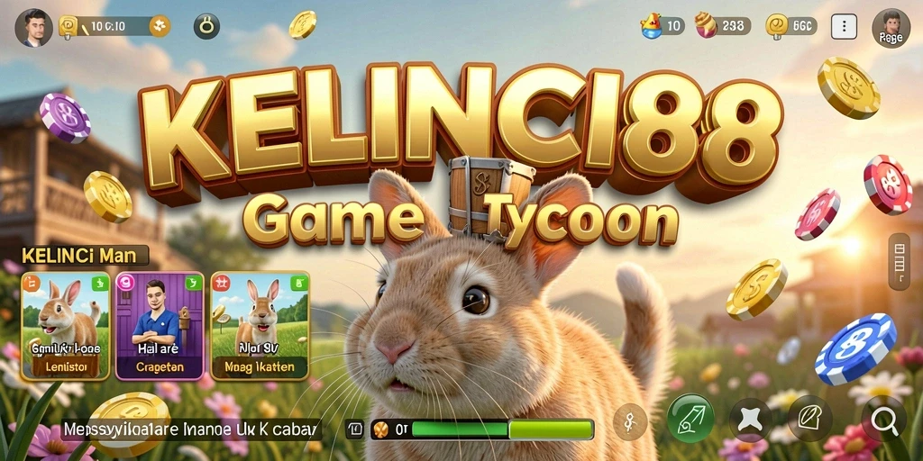 Tangkapan layar gameplay KELINCI88 menampilkan peternakan kelinci yang hidup dan penuh warna.