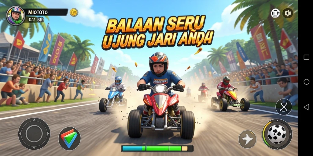 Tampilan gameplay Racing yang seru dan mendebarkan di MIOTOTO.