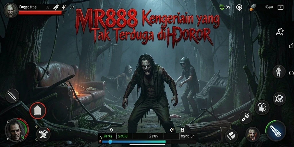 Screenshot gameplay MR888 menampilkan suasana horor yang mendalam.