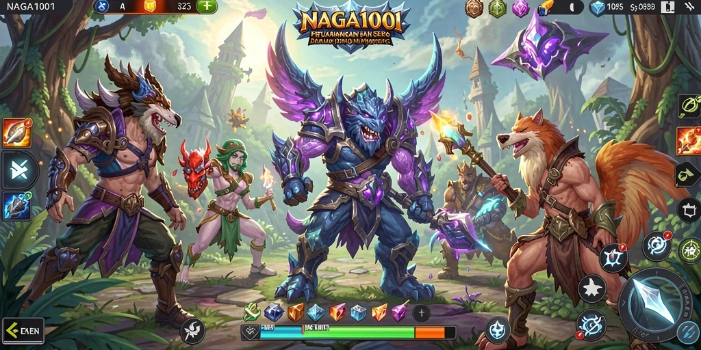 Screenshot NAGA1001 menampilkan pemain dalam pertempuran epik.