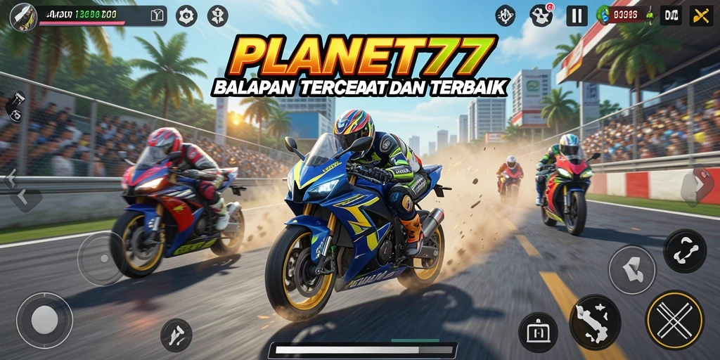 Gameplay seru di PLANET77 dengan balapan motor yang tak terlupakan.