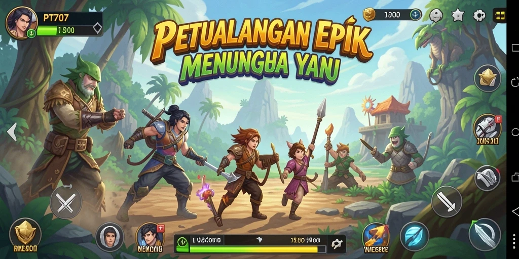 Screenshot utama PT707 menunjukkan gameplay petualangan yang mendebarkan.