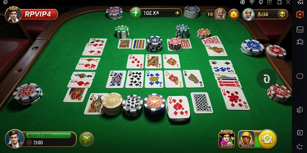 Screenshot RPVIP4 menampilkan keseruan bermain Gaple secara online.