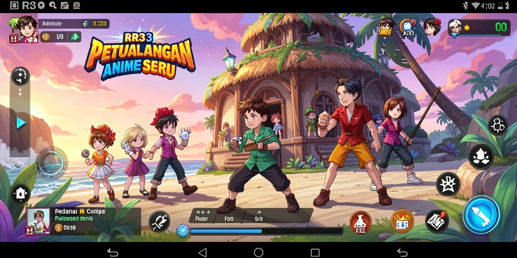 Tampilan gameplay menakjubkan dari RR33 dengan karakter anime yang menarik.