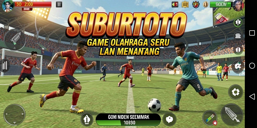 Tangkapan layar utama SUBURTOTO menampilkan gameplay seru di arena olahraga.