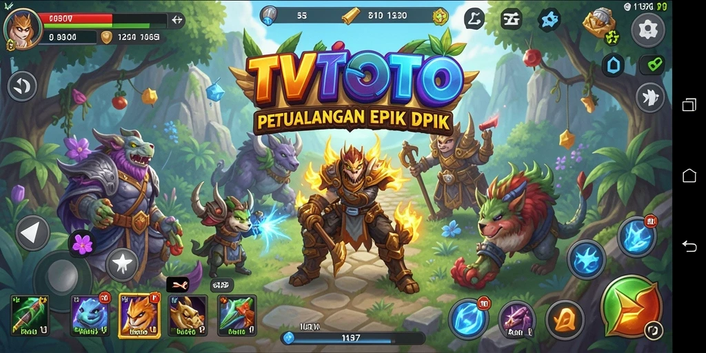 Tangkapan layar TVTOTO menampilkan pertarungan seru di dunia RPG.