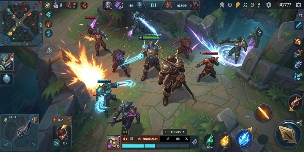 Tampilan pertempuran seru di arena MOBA UG777.